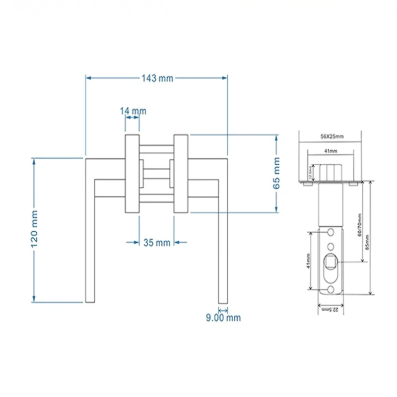 Poignée de Porte Intérieure | Noire Mate