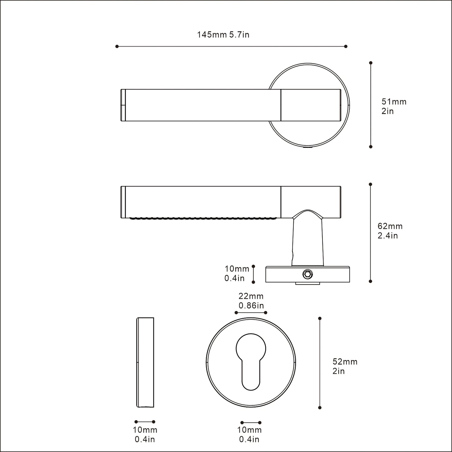Poignée de Porte Intérieure | Style Luxe Discret