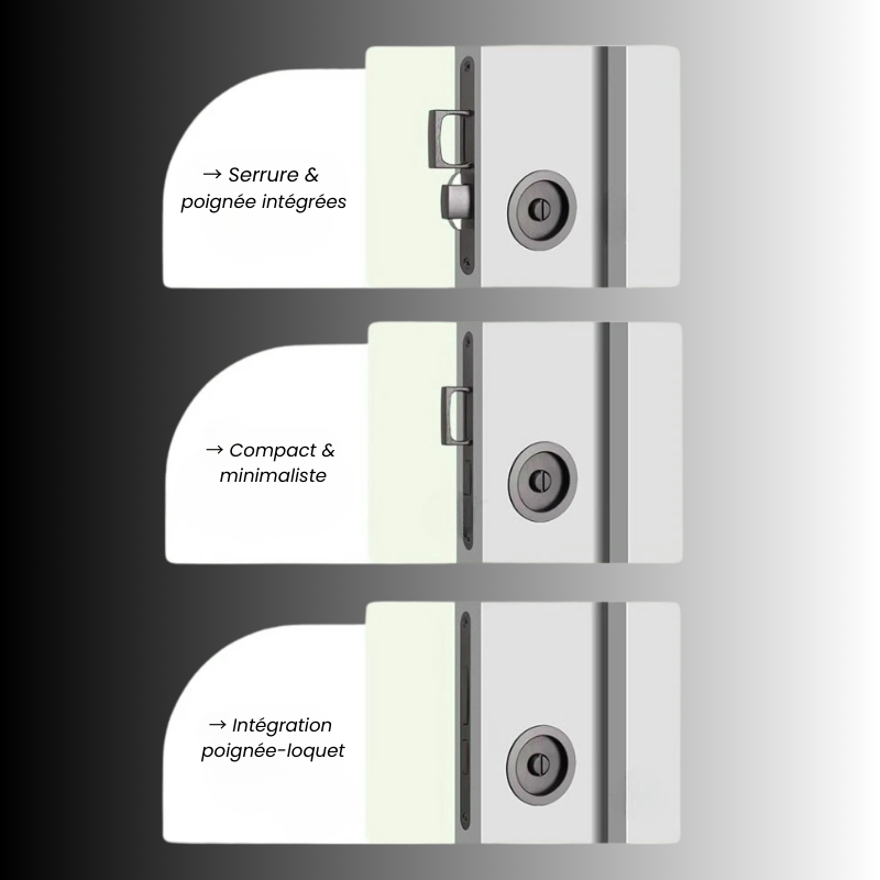 Poignée De Porte Coulissante Invisible | Finition Électroplaquée