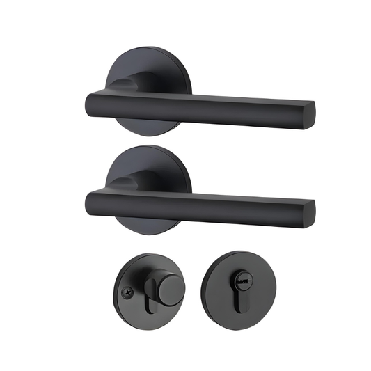 Poignée De Porte Intérieure Avec Clé | Noir Mat Design