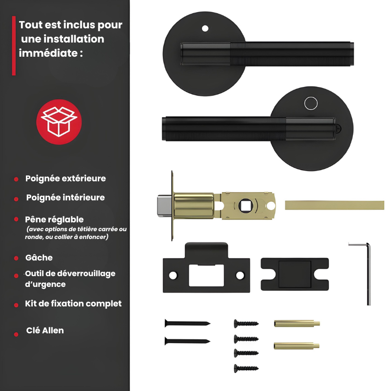 Poignée de porte intérieure texturée | Design moderne & finition mate