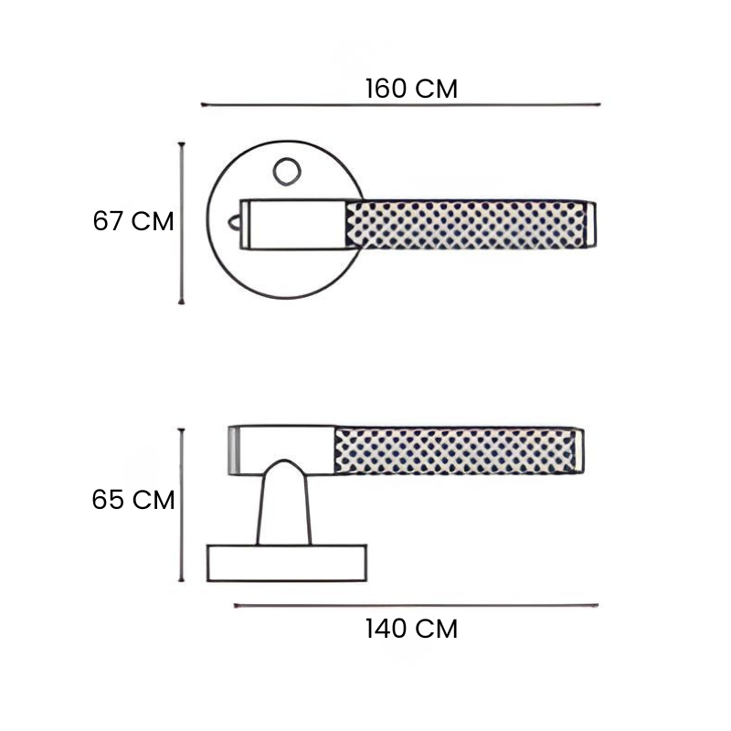 Poignée de porte intérieure texturée | Design moderne & finition mate