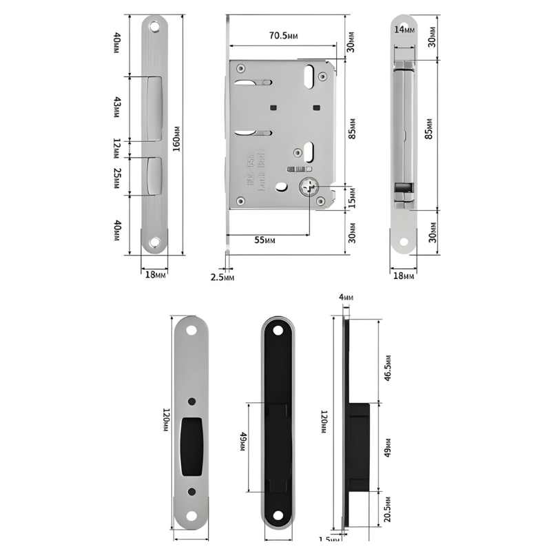 Poignée De Porte Coulissante Invisible | Finition Électroplaquée