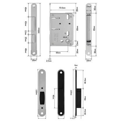 Poignée De Porte Coulissante Invisible | Finition Électroplaquée