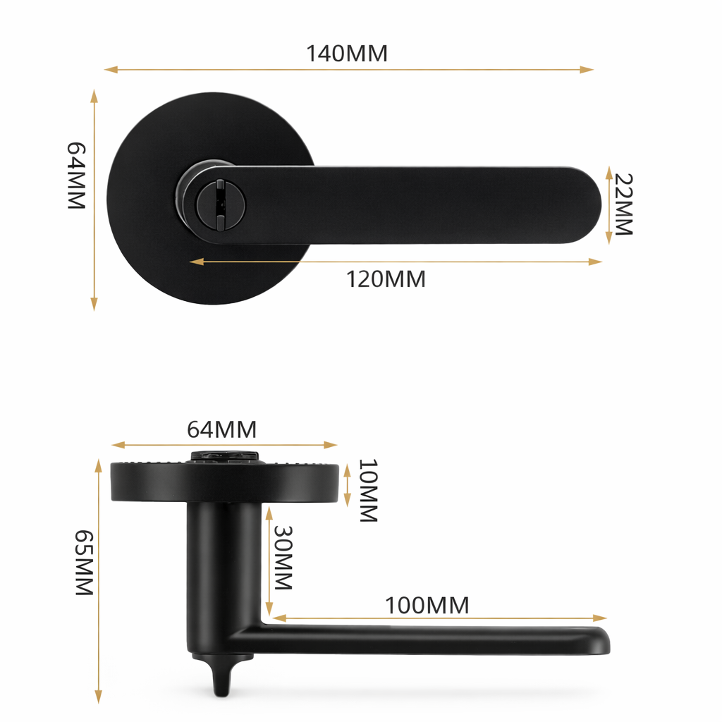 Poignée de Porte avec Serrure | Alliage de Zinc Haute Qualité
