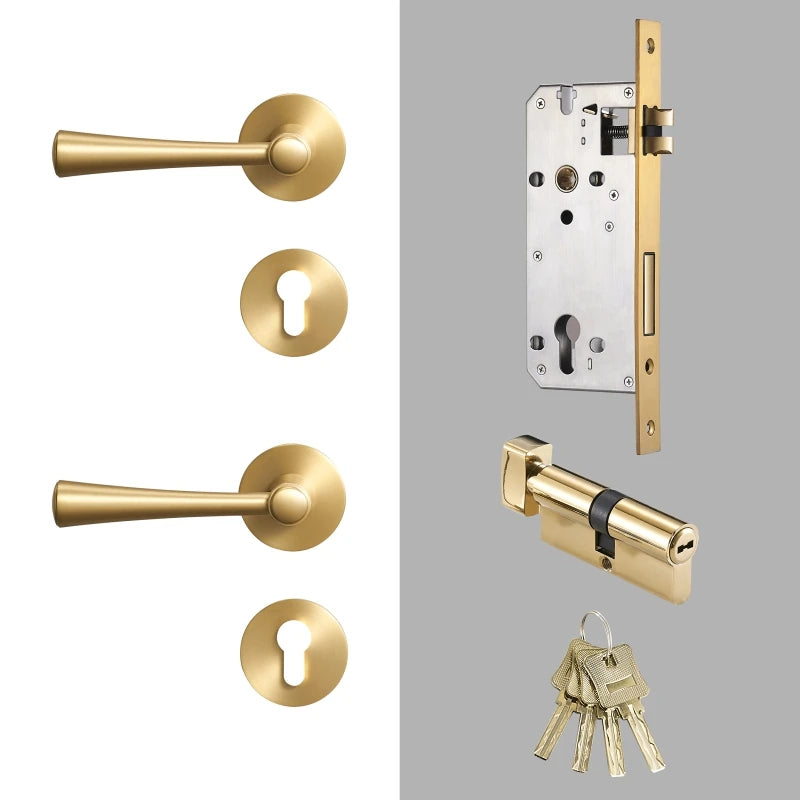 Poignée de Porte Intérieure | Luxe Moderne en Laiton Laqué