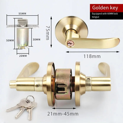 Poignée de Porte Intérieure | Finition Laiton Satiné
