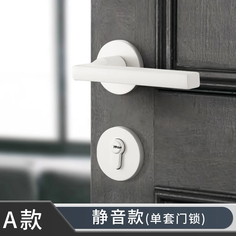 Poignée de Porte avec serrure silencieuse | Épure Blanche