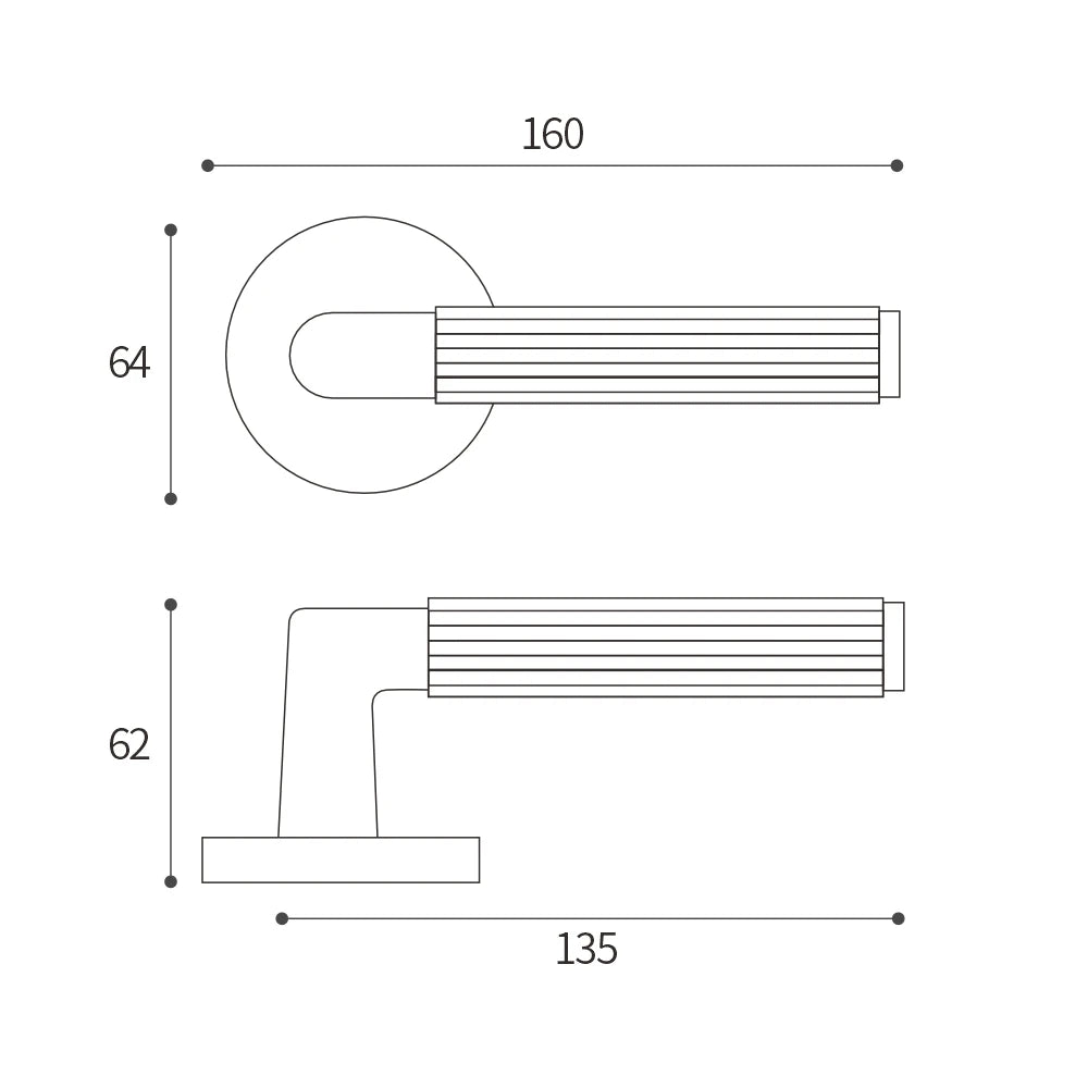 Poignée de porte intérieure | Finition brillante & design contemporain